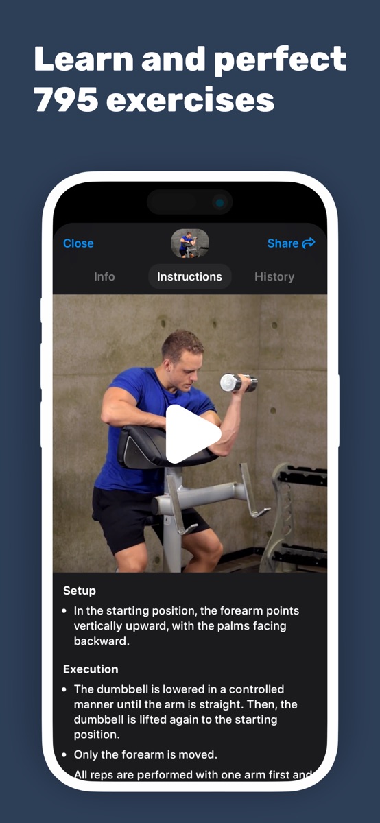 Alpha Progression publisher screenshot showing exercise video and written instructions